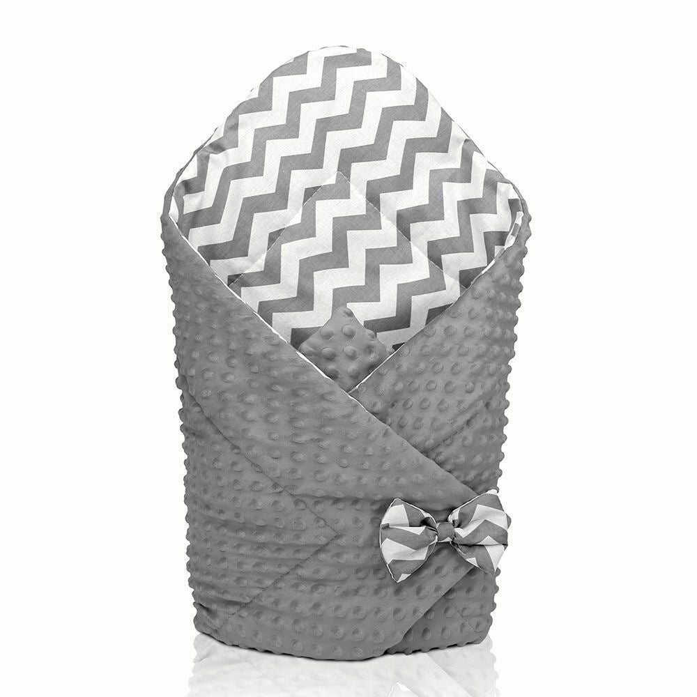 Baby Swaddle Wrap Newborn Dimple Cotton Infant Bedding Grey/ Zig Zag