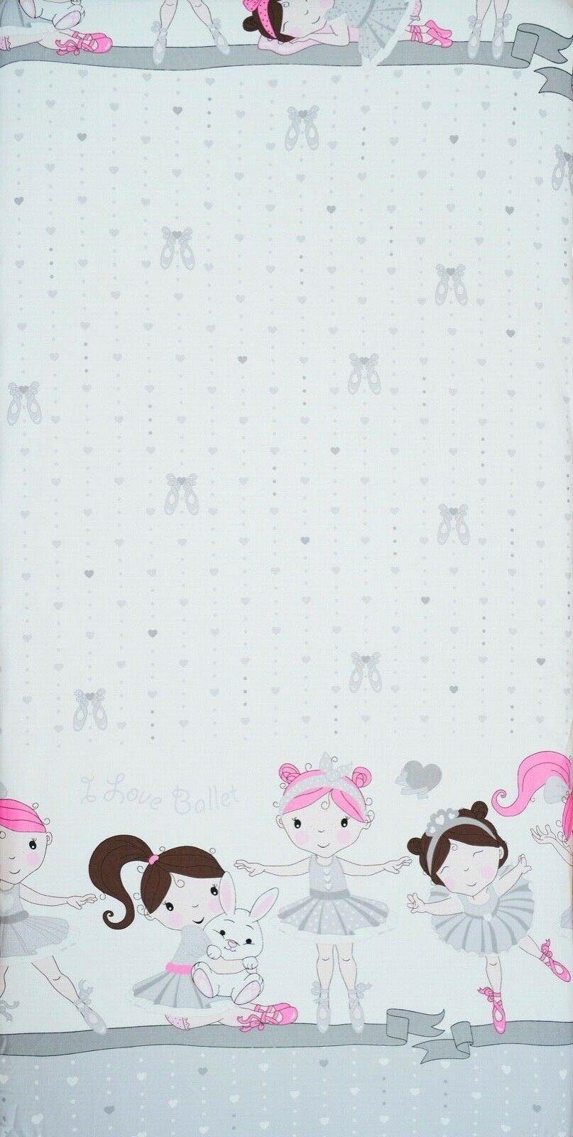 Baby Fitted Junior Bed Sheet Printed 100% Cotton Mattress 160X70cm Ballerina Grey