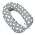 Large Breastfeeding Pillow Baby Nursing Maternity Pregnancy Cotton Cover 170cm Big White Stars On Grey
