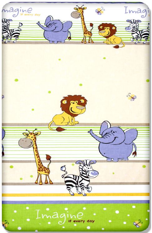 Baby Fitted Cot Bed Sheet Printed 100% Cotton Mattress 140X70cm Safari Green