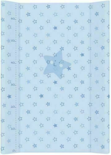 Baby Changing Mat Padded Hard Base 70X50cm Fit To Cot 120X60cm #14 Blue Stars