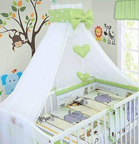 10pcs baby bedding set 100% cotton fit cot 120x60cm Safari Green