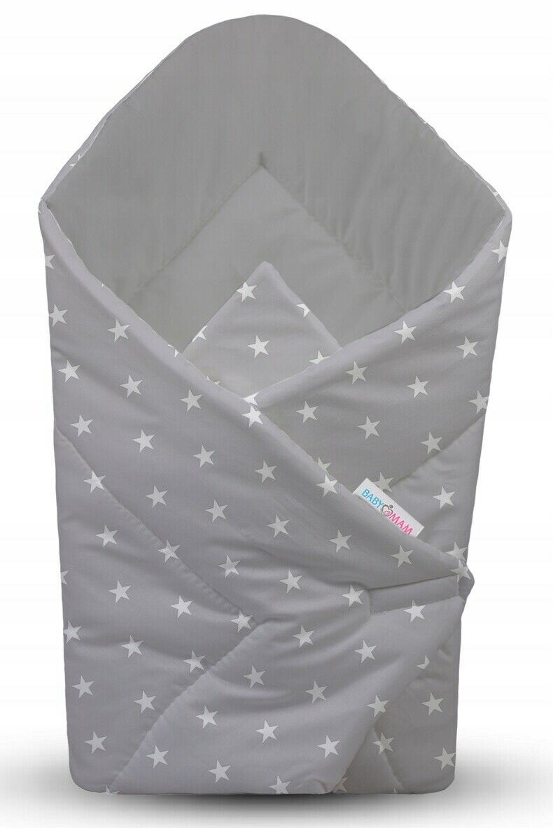 Baby 6pc Double-sided soft infant Cocoon Small stars with grey/ Grey
