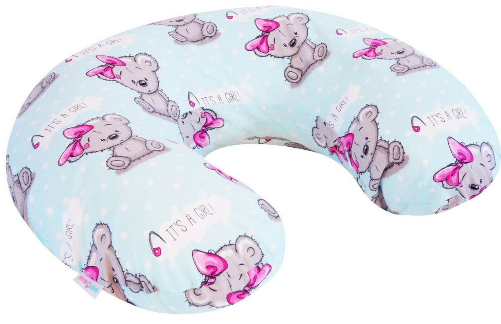 Cover For Feeding Pillow Baby Nursing Breastfeeding Teddy Girl Bear Mint