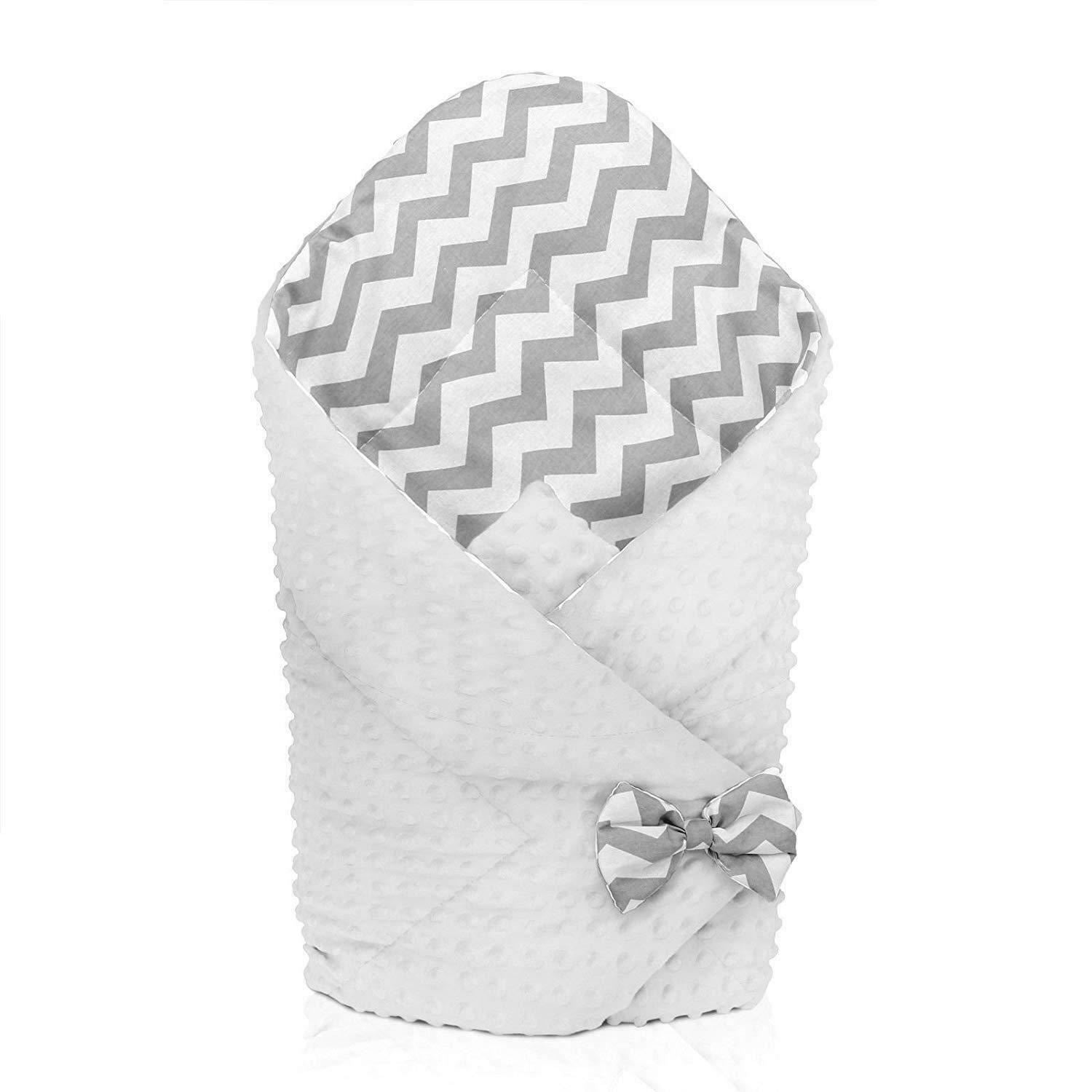 Baby Swaddle Wrap Newborn Dimple Cotton Infant Bedding White/ Zig Zag