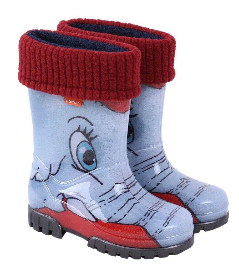 Wellies Kids Rain Snow Boots Removable Inner Lining Socks Wellington Elephant