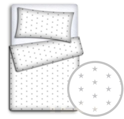 135x100 4pc Small Grey Stars On White