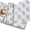Bedding Set 4Pc Fit Kids Junior Bed 150X120 Teddy Girl Bear Grey