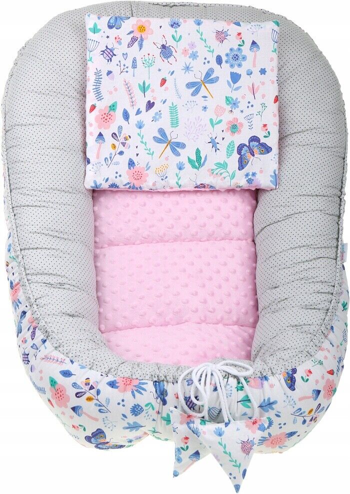 Baby Soft Cocoon 6pc Double-sided Infant Nest Bed Cushion On the Meadow/ Dots