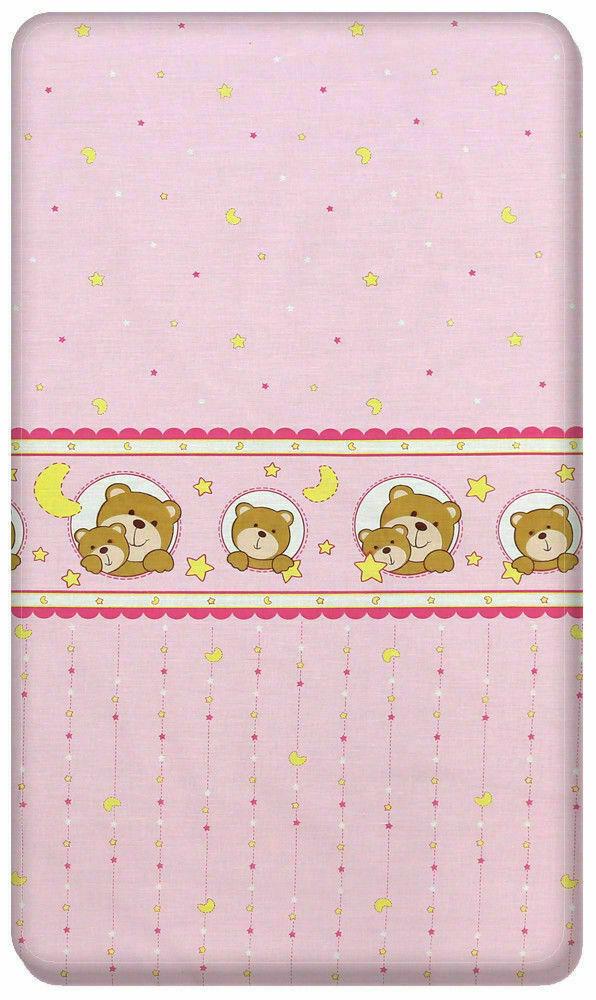 Baby Fitted Toddler Bed Sheet Printed 100% Cotton Mattress 160X80cm Window Pink