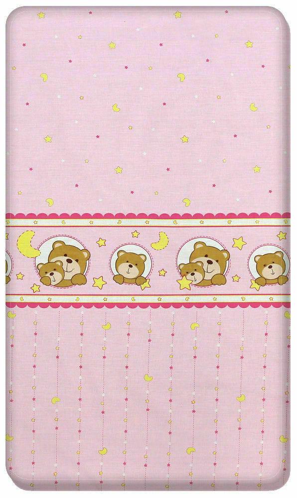 Baby Fitted Toddler Bed Sheet Printed 100% Cotton Mattress 160X80cm Window Pink