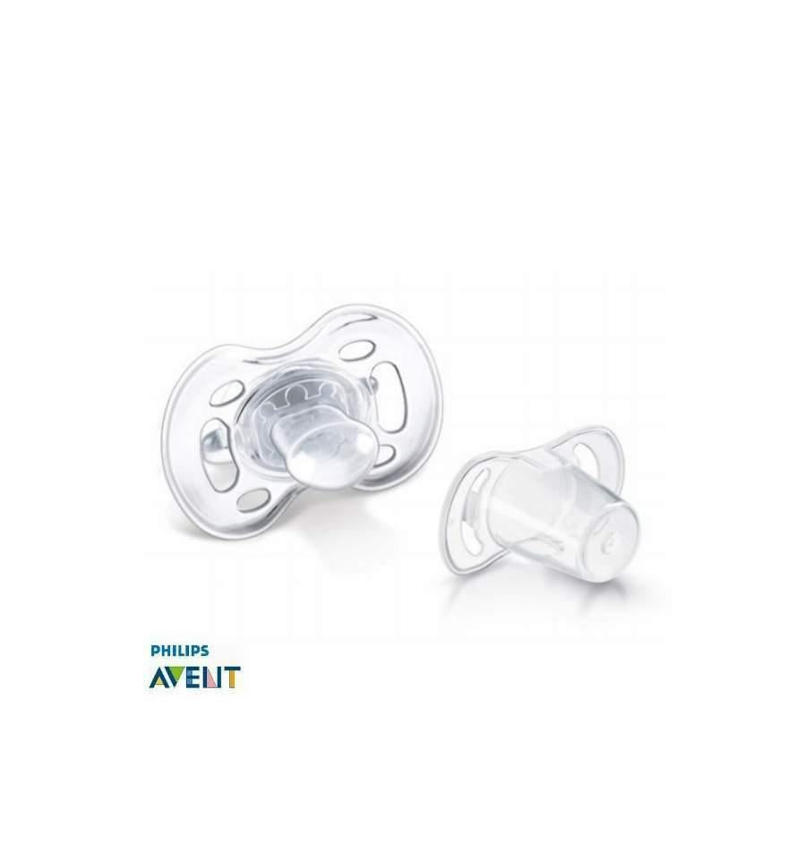 Philips Avent 0-6 Months Silicone Freeflow Soothers 2-Pack Blue / White