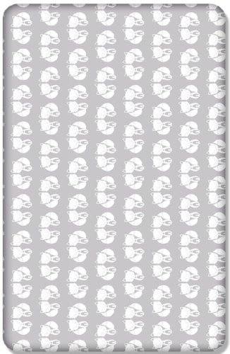 100% cotton fitted sheet printed design for baby crib 90x40cm Fox grey