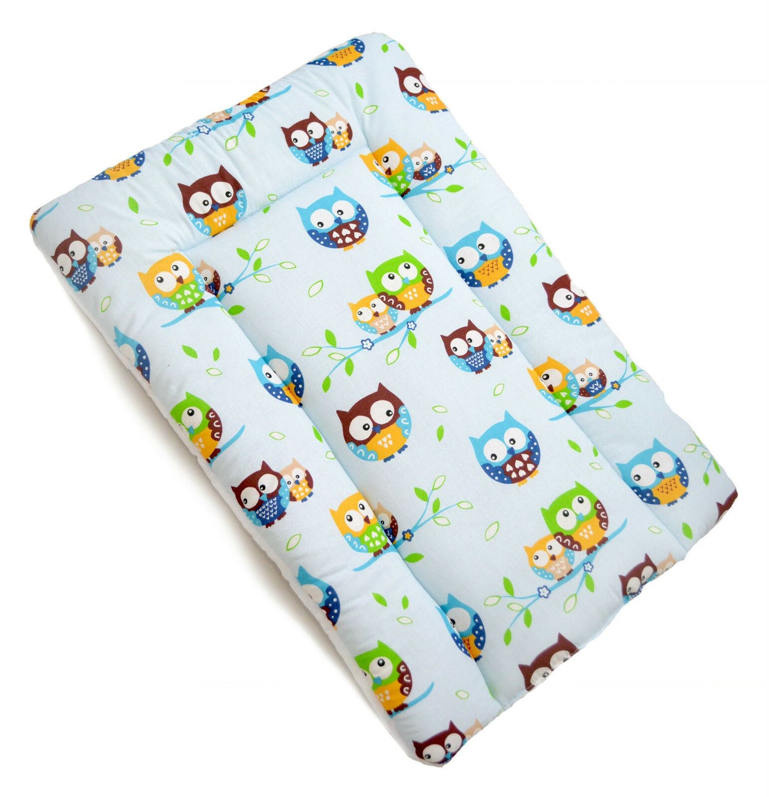 Baby 100% cotton changing mat child toddler Owls blue