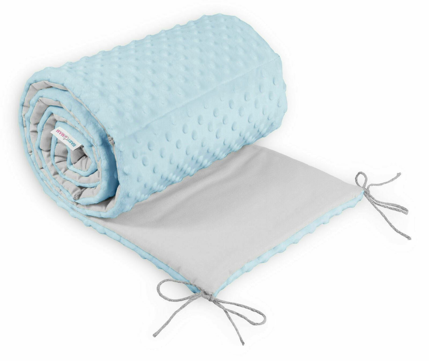 Baby dimple padded bumper 180cm straight fit COT 120x60 Blue