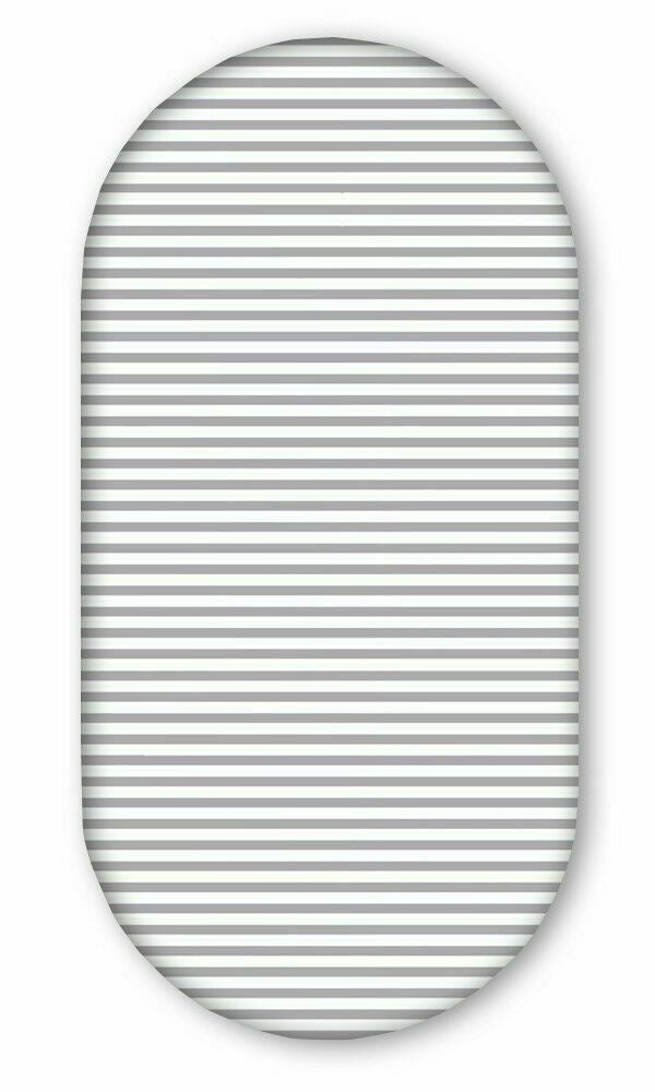 Cotton Fitted Baby Sheet Fit Moses Basket Pram 80X38cm Stripes Grey
