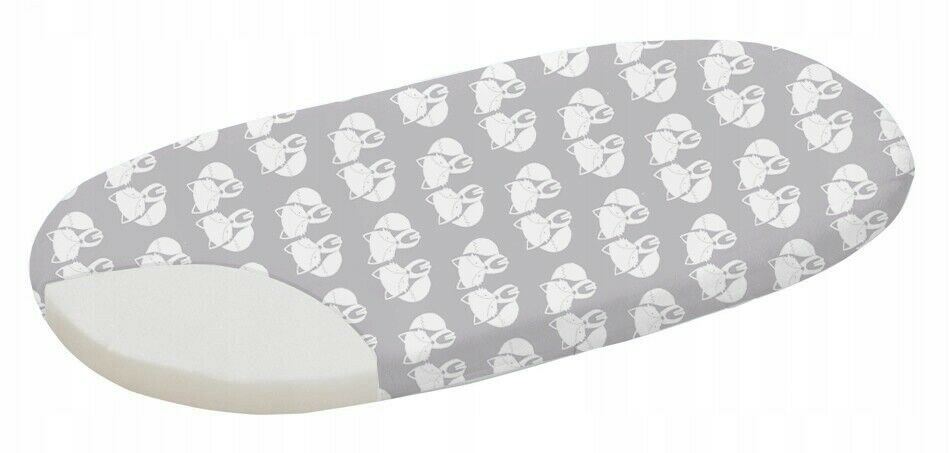 Cotton Fitted Baby Sheet Fit Moses Basket Pram 80X38cm Fox Grey