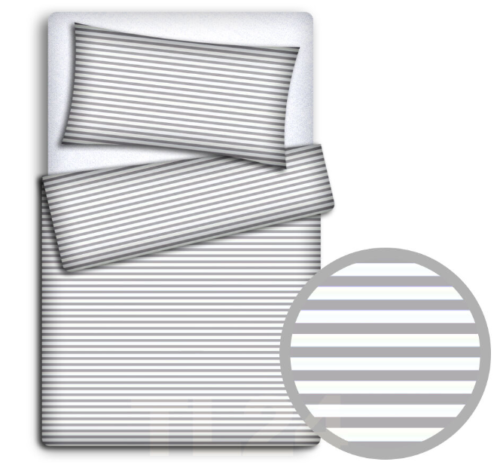 Bedding Set 4Pc Fit Kids Junior Bed 150X120 Stripes Grey