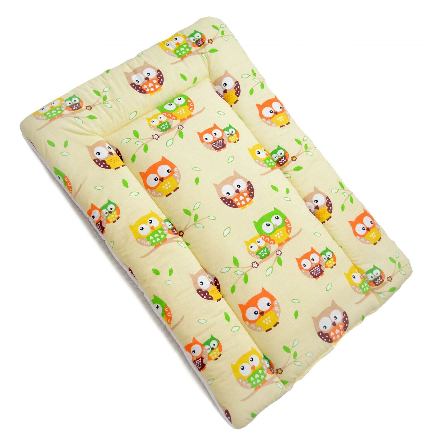 Baby 100% cotton changing mat child toddler Owls yellow