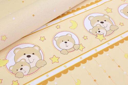 100% cotton fitted sheet printed design for baby crib 90x40cm Teddy window cream
