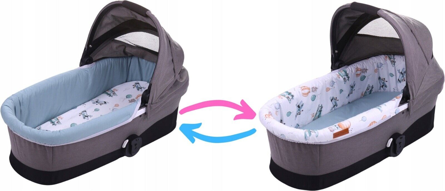 Carrycot cover Double-sided Liner Pushchair Pram Dreamy Flight/Sage