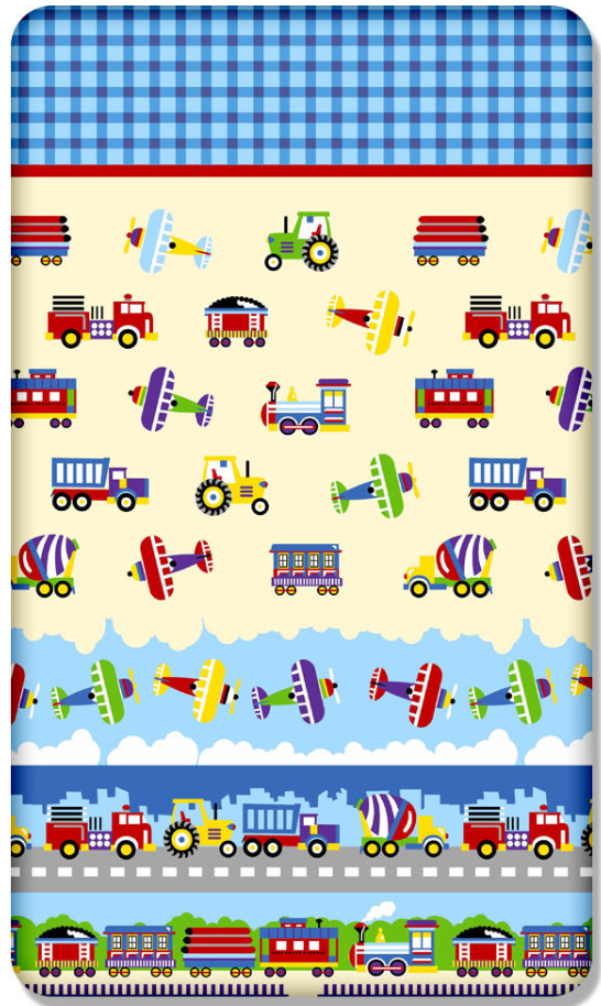 Baby Fitted Cot Sheet Printed Design 100% Cotton Mattress 120X60 cm Trucks
