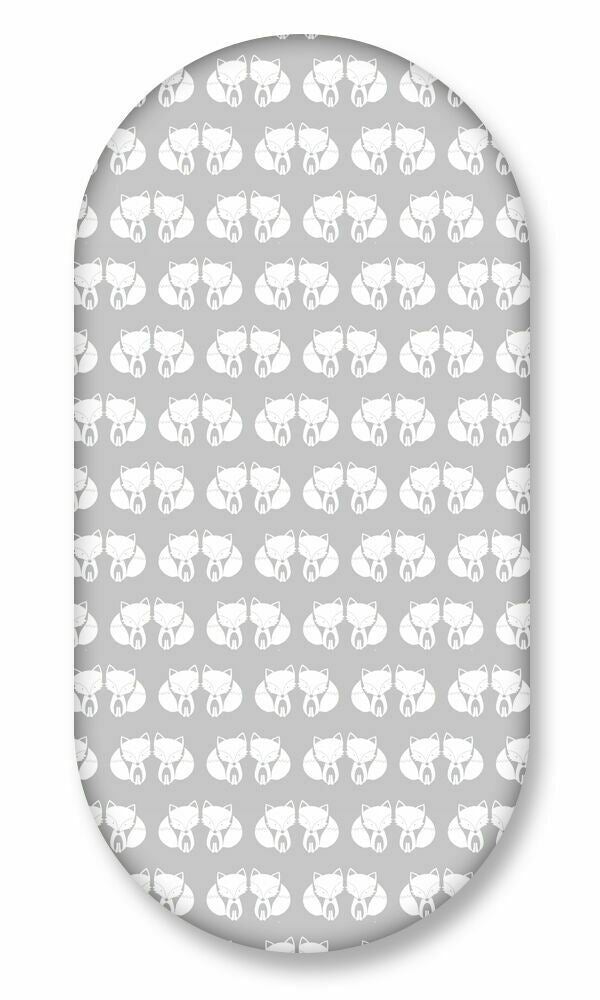 Cotton Fitted Baby Sheet Fit Moses Basket Pram 80X38cm Fox Grey