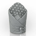 Baby Swaddle Wrap Newborn Dimple Cotton Infant Bedding Grey/ Dots On Grey