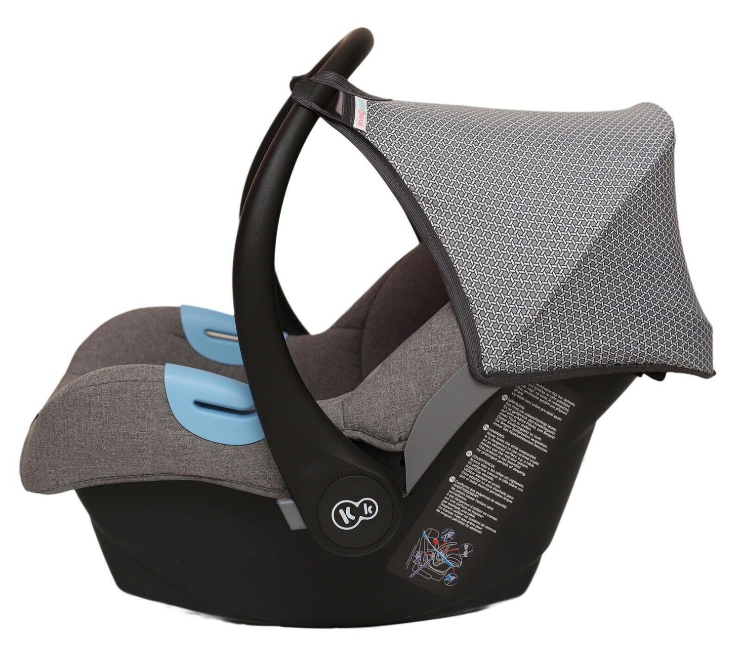 Car Seat Hood Replacement Universal Baby Cover Wind Sun Canopy Shade Waterproof - Grey Net