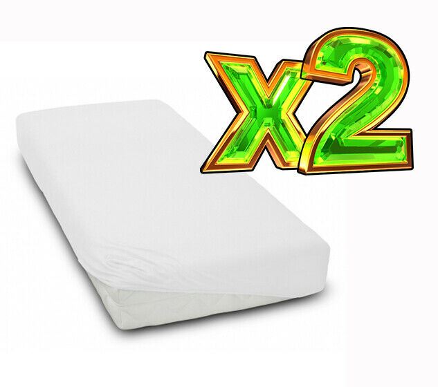2-pack soft fitted sheet jersey stretchy cotton fit Cot bed 140/70cm White