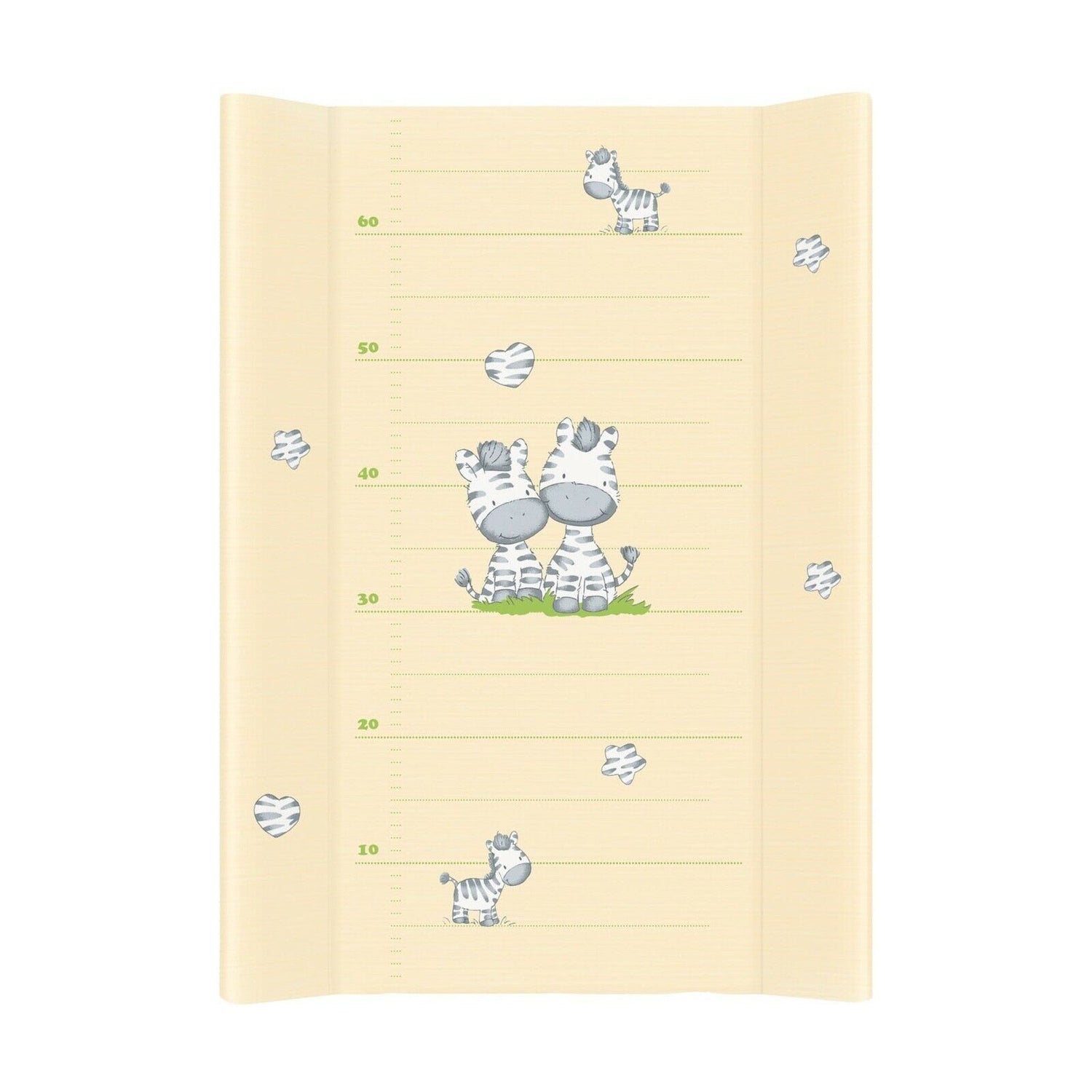 Baby Changing Mat Padded Hard Base 70X50cm Fit To Cot 120X60cm #24 Zebra Yellow