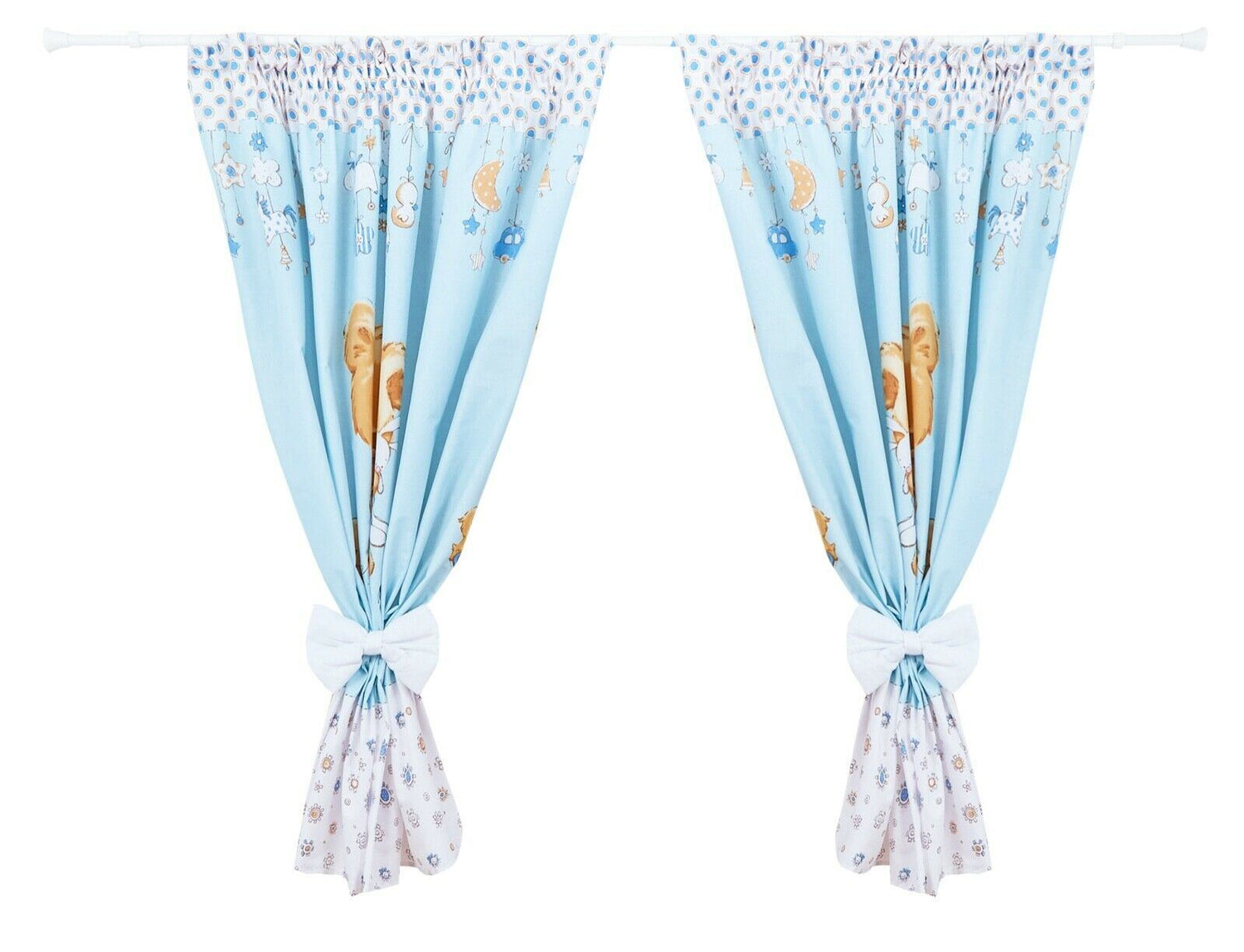 Nursery Curtains for Babies & Toddler's Bedroom Big teddy blue