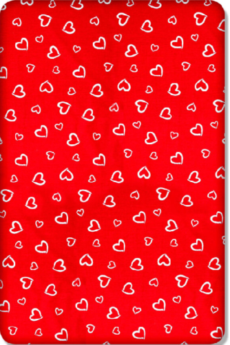 Baby Fitted Junior Bed Sheet Printed 100% Cotton Mattress 160X70cm White Hearts On Red