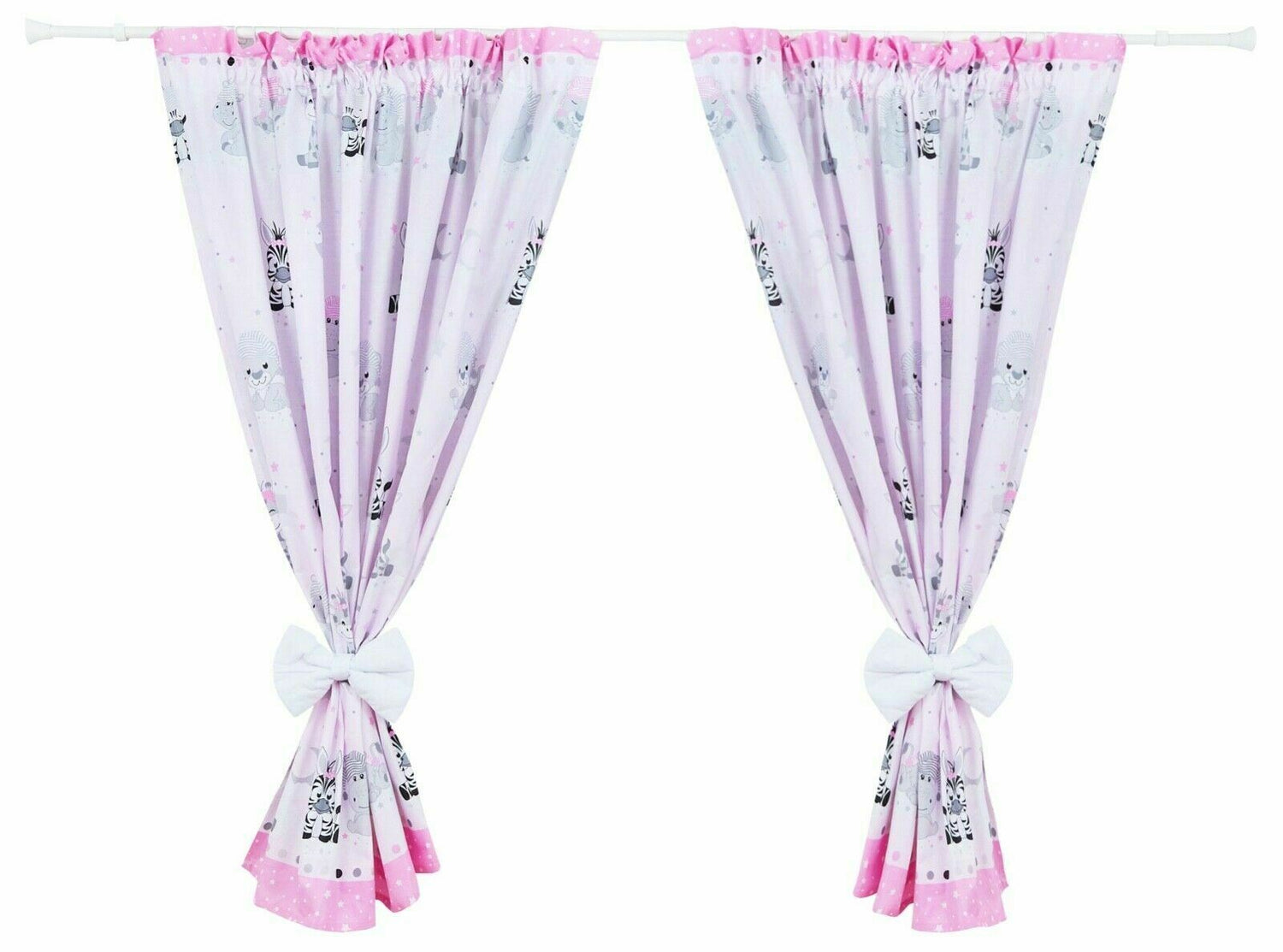 Nursery Curtains for Babies & Toddler's Bedroom Sweet animals pink