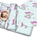 Bedding Set 4Pc Fit Kids Junior Bed 150X120 Teddy Girl Bear Mint