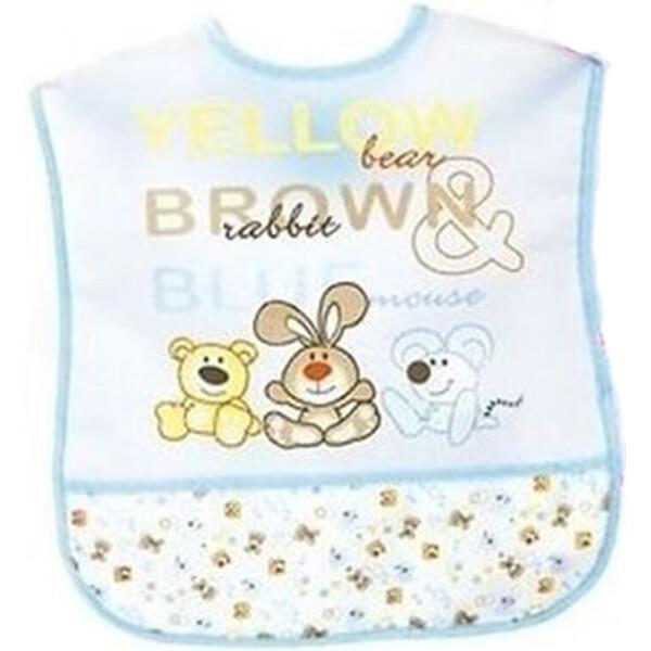 Baby Feeding Bib Waterproof Wipe Clean Akuku Baby Blue