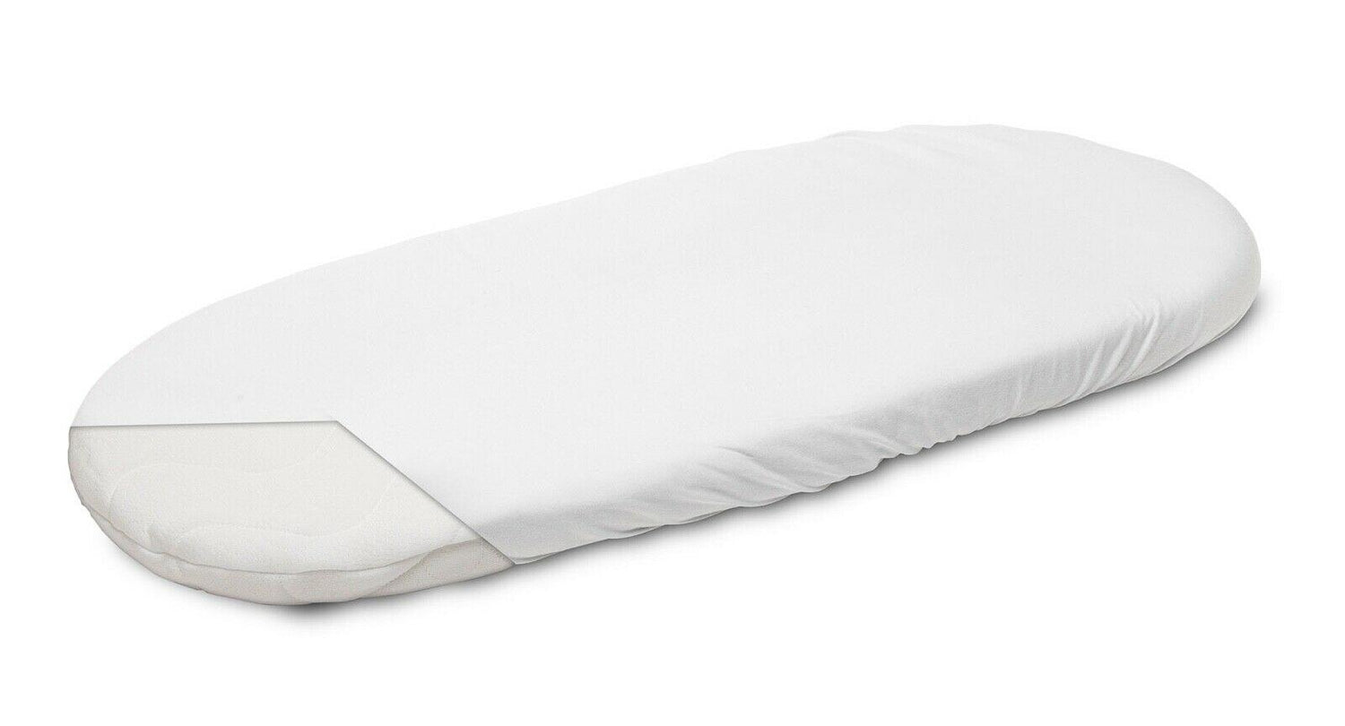 2-pack soft fitted sheet jersey stretchy cotton Moses basket 75x30 White