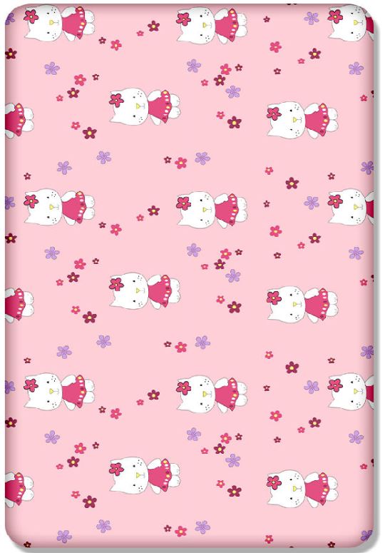 Baby Fitted Cot Bed Sheet Printed 100% Cotton Mattress 140X70cm Hello Kitty