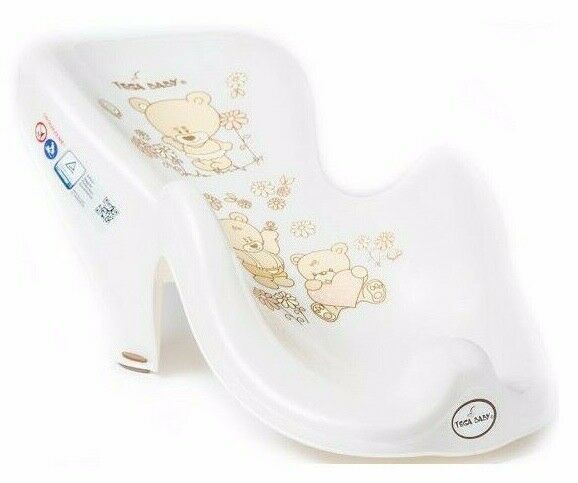 Baby Bath Support Seat Toddler Kids Anatomic Bath Chair Safe Non-Slip Tega Baby Teddy White