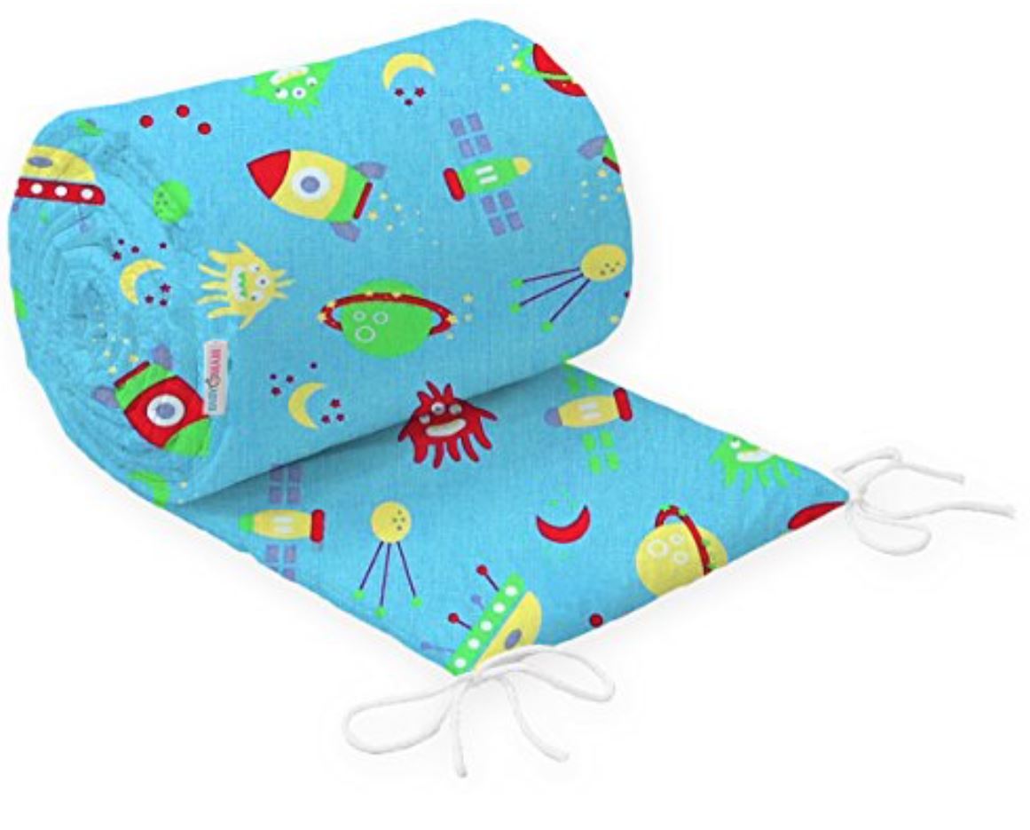 Baby Padded Bumper 100% Cotton To Fit Crib All Round 260cm Cosmos
