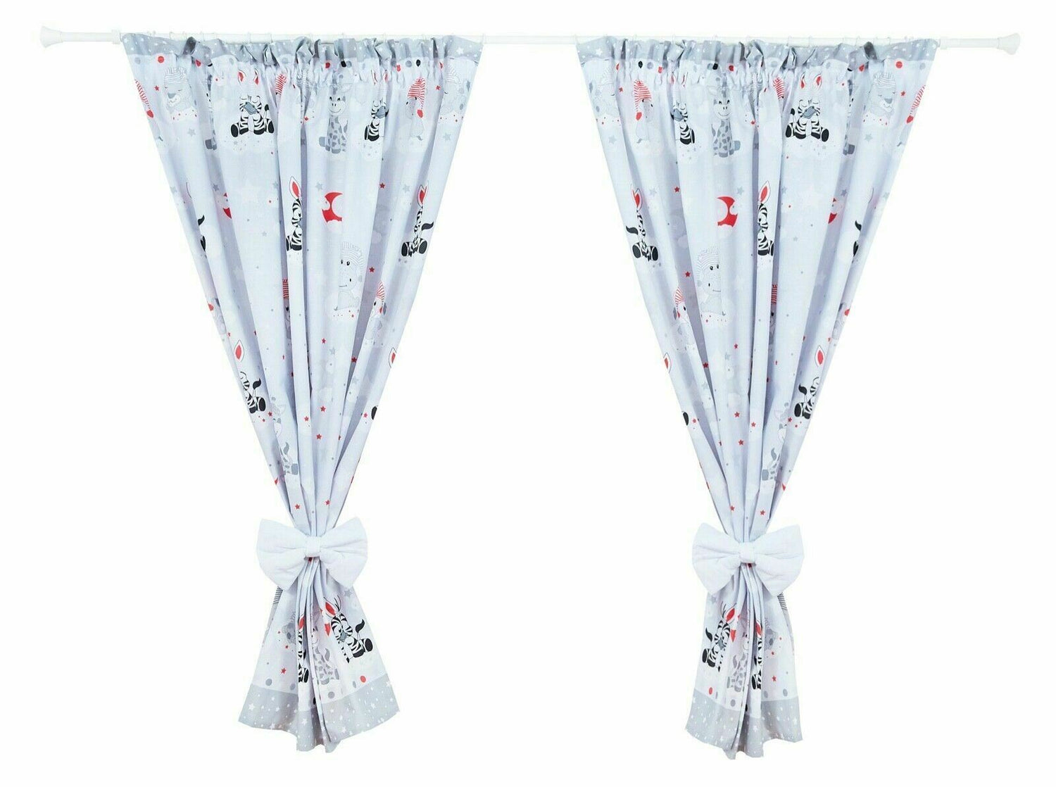 Nursery Curtains for Babies & Toddler's Bedroom Sweet animals grey