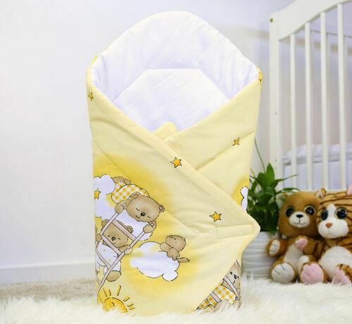 Baby Swaddle Wrap Newborn Bedding Blanket 100% Cotton Sleeping Bag Ladder Cream