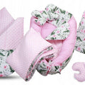 Baby 6pc Double-sided soft infant Cocoon Garden Flowers/ Dots with Pink