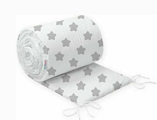 Baby Bedding 6Pc Cotton Set Duvet Cot 120x60cm Big Grey Stars With White
