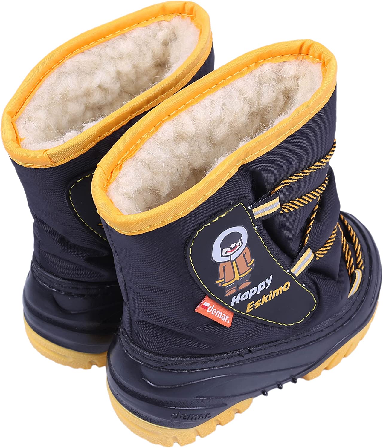 DEMAR Baby Kids Snow Winter Boots Woollen Fur - Happy Eskimo Yellow
