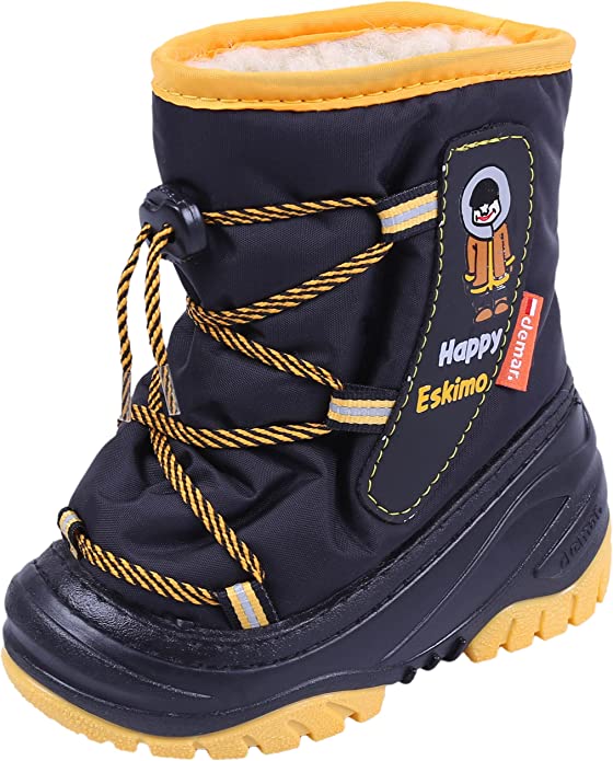 DEMAR Baby Kids Snow Winter Boots Woollen Fur - Happy Eskimo Yellow