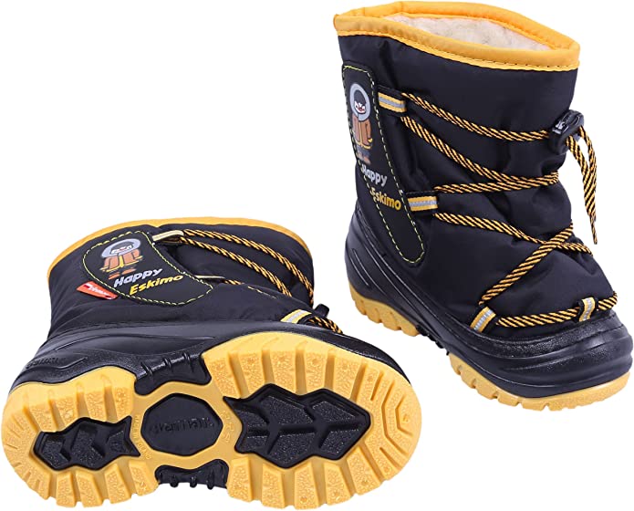 DEMAR Baby Kids Snow Winter Boots Woollen Fur - Happy Eskimo Yellow