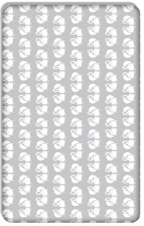 Baby Fitted Junior Bed Sheet Printed 100% Cotton Mattress 160X70cm Fox Grey