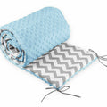 Baby dimple padded bumper 180cm straight fit COT 120x60 Blue/ Zig Zag