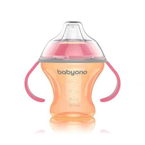 Non-Spill Cup 180Ml Baby Toddler With Soft Spout Natural Nursing Babyono Orange